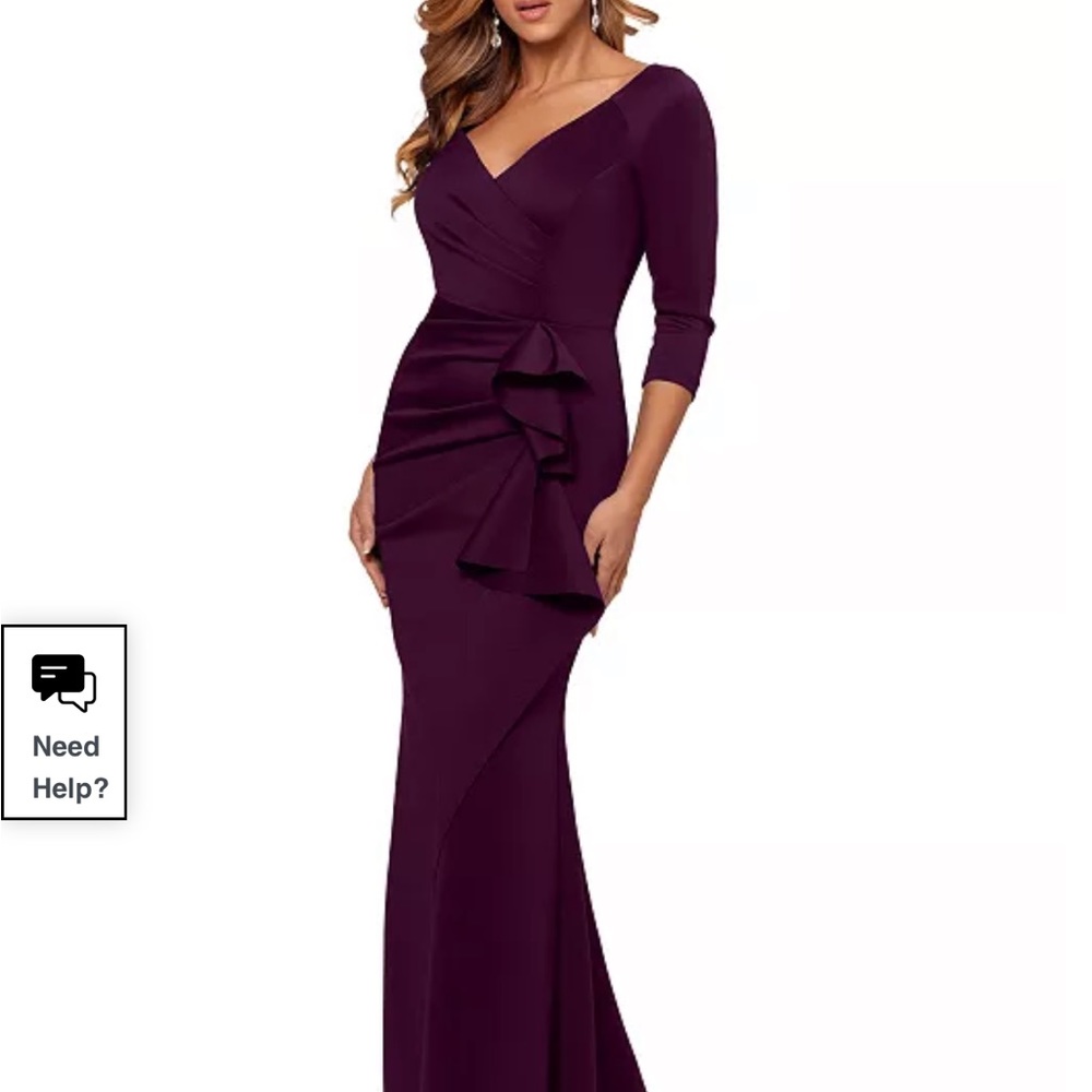 XScape Floor Length gown in Plum for the holidays Size 8